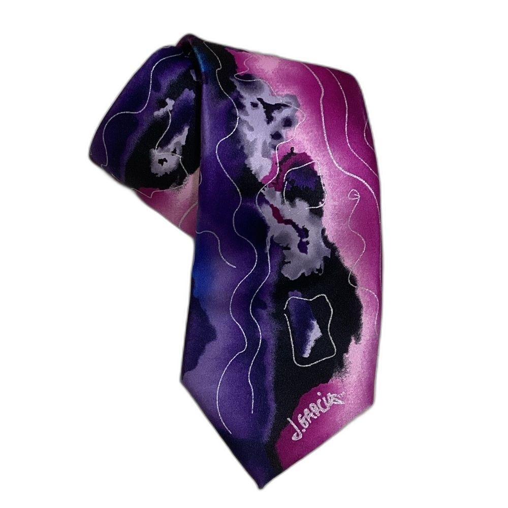 J. Garcia Mens Tie Collectors Edition Feeding in the Light Watercolor Swirls